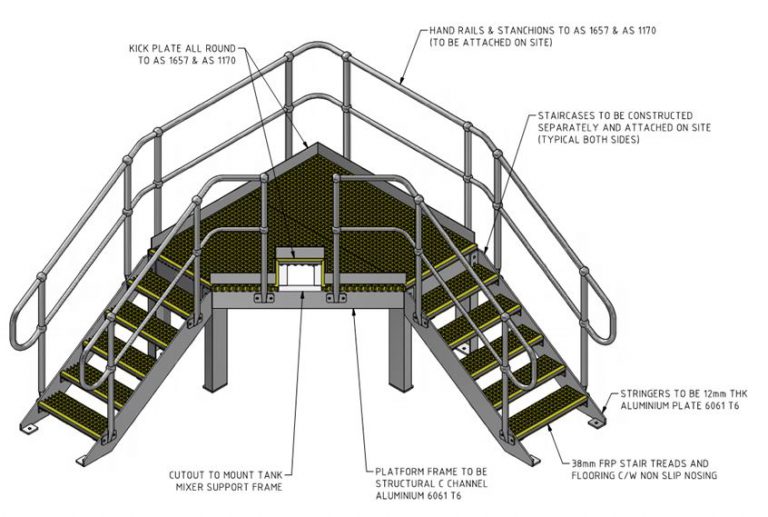 Access Stairs, Ladders, Platforms, Handrails and Walkways Fabrication ...